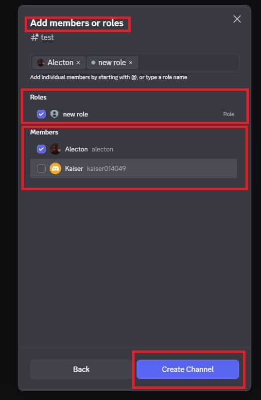 Set channel permissions