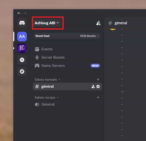 Server Settings menu